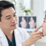 Bác sĩ Nguyễn Quốc Định kiểm tra cấu trúc mô mềm sụn mũi trước phẫu thuật chỉnh sửa